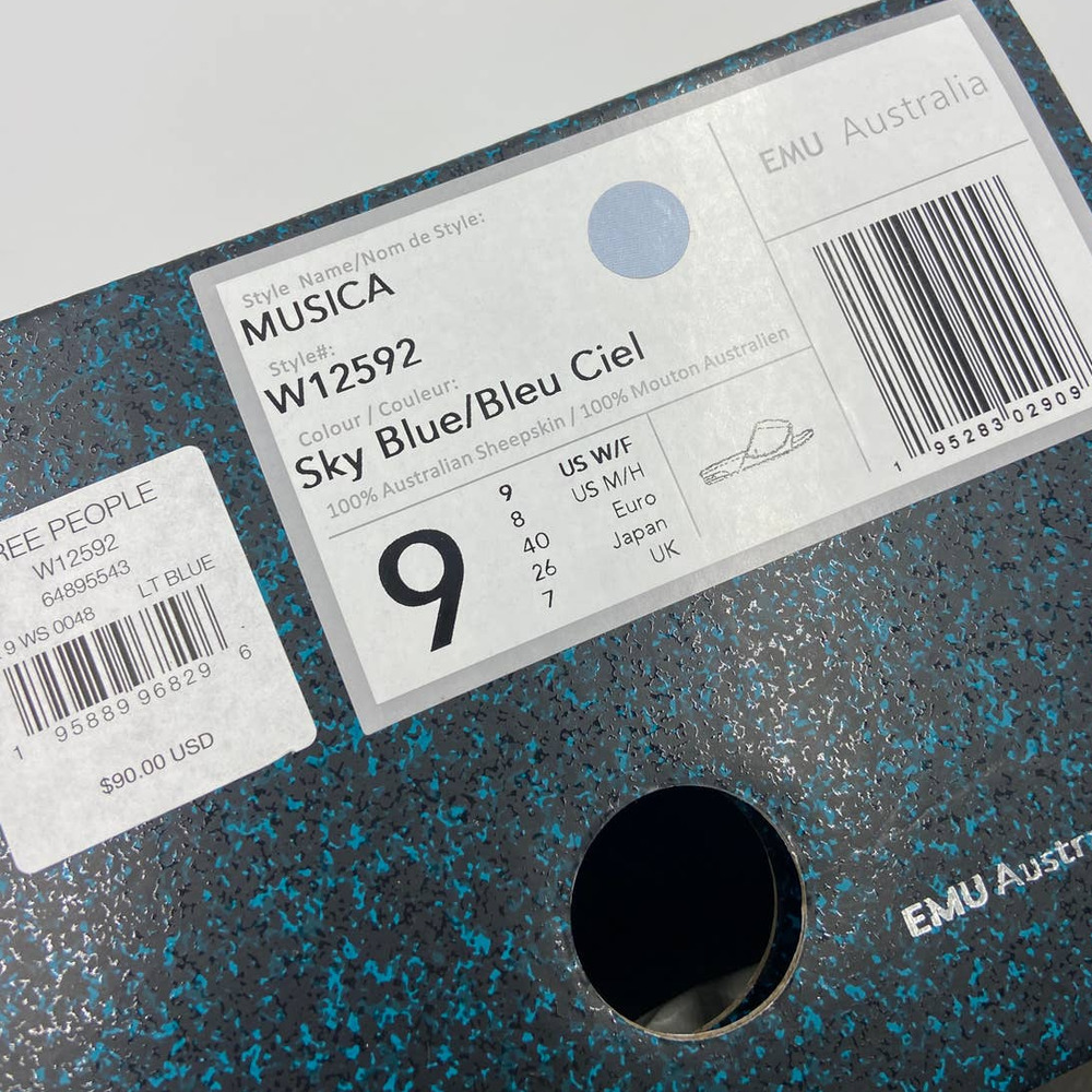 EMU X Free People Musica Sheepskin Slippers Sky Blue - Picture 11 of 11